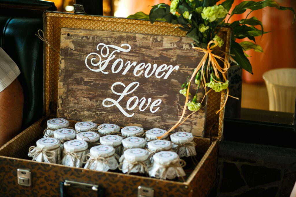 wedding favors at a reception