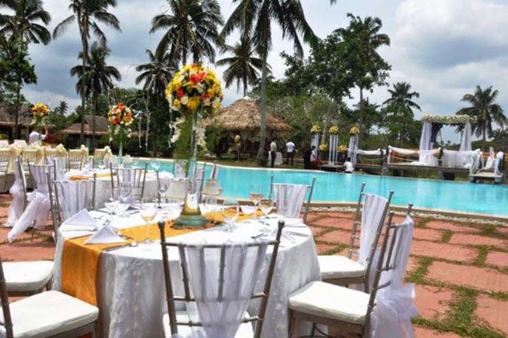 tamayos catering wedding setup