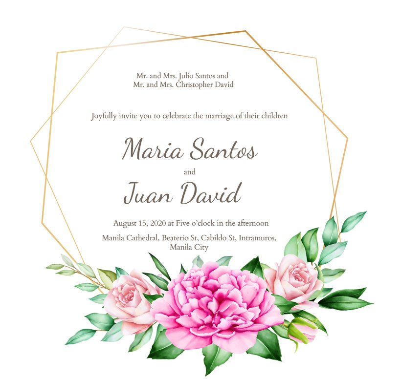 What Are The Parts Of A Filipino Wedding Invitation Nuptials Ph