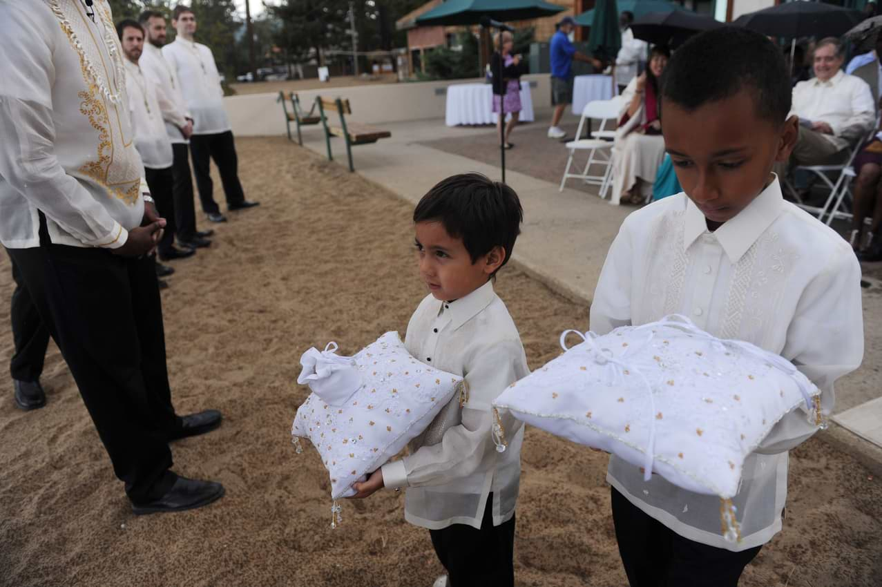 two page boys at wedding