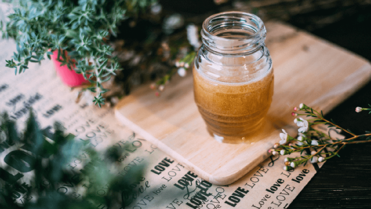 Honey on cutting board