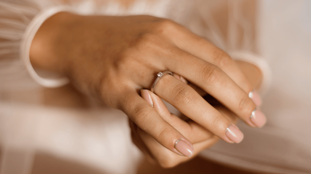 Woman wearing a wedding ring