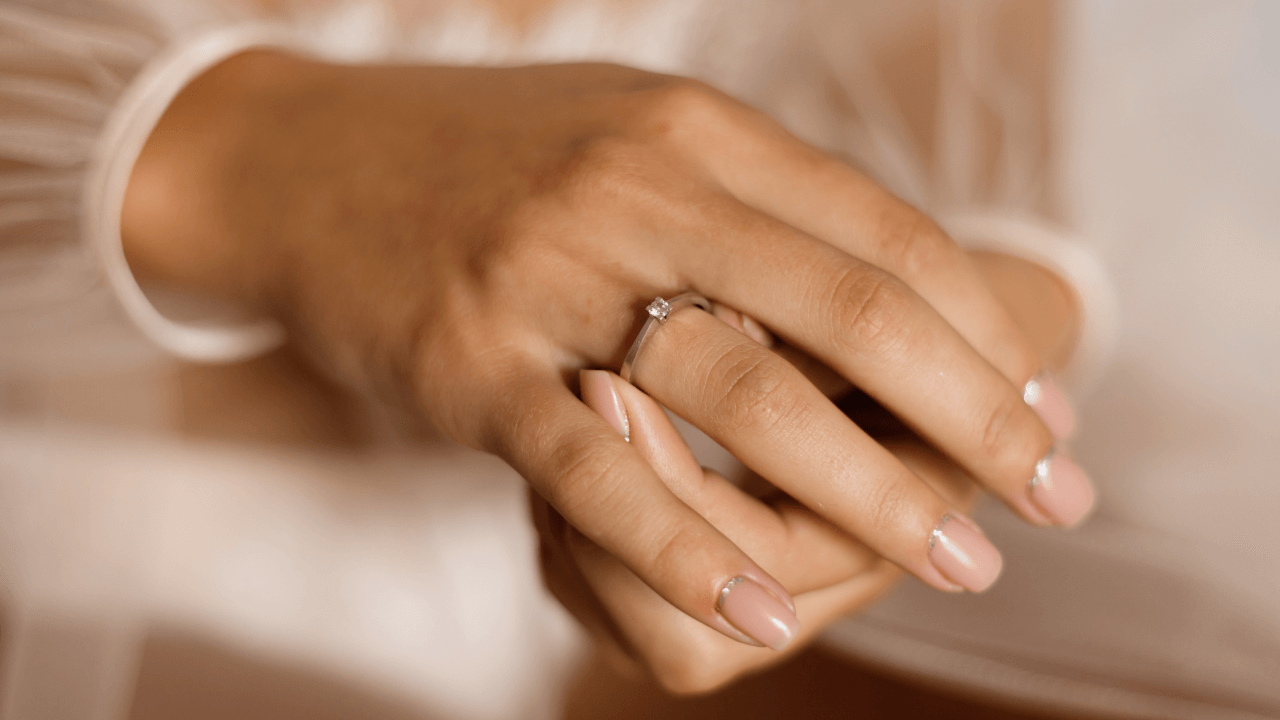 Woman wearing wedding ring