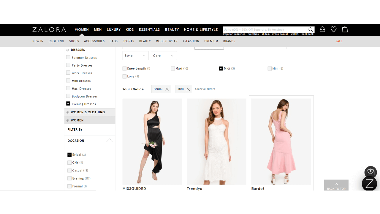 Zalora website
