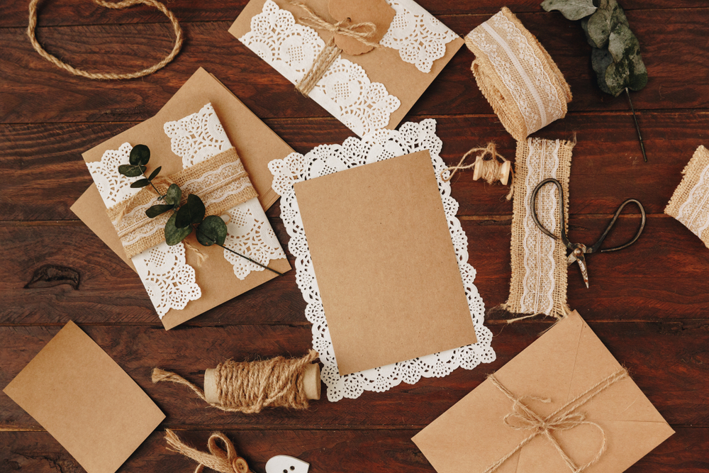 Rustic DIY wedding invitations