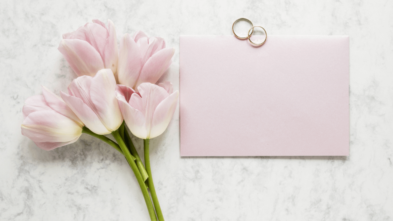 Wedding Invitation with Flowers