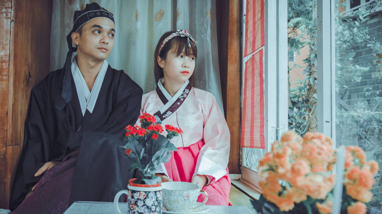 korean hanbok wedding dress style