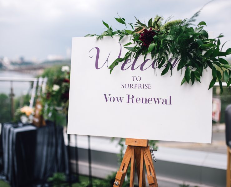 the welcome card to a wedding vow renewal ceremony