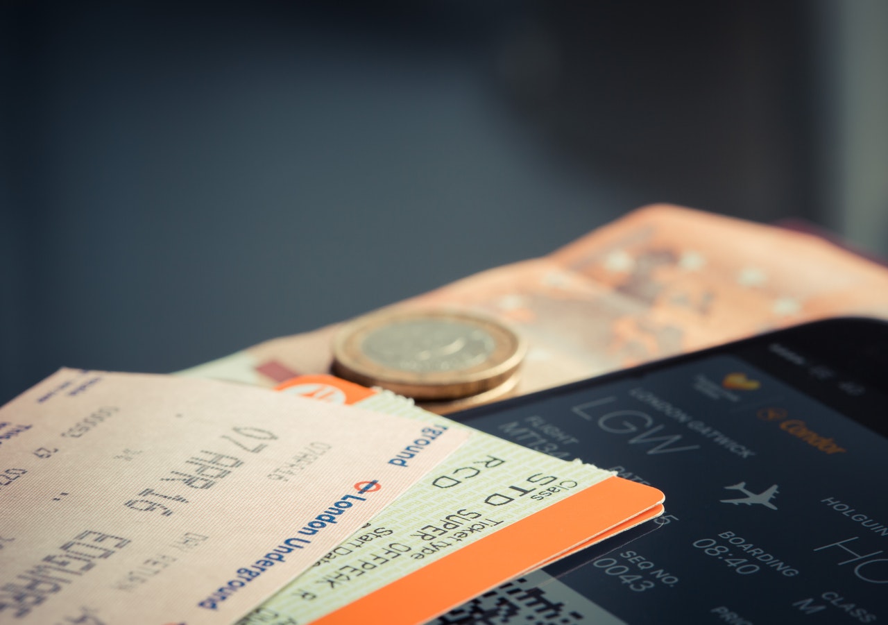 plane and train tickets for a honeymoon trip