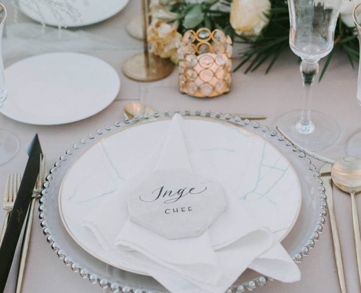 unique marble place card wedding