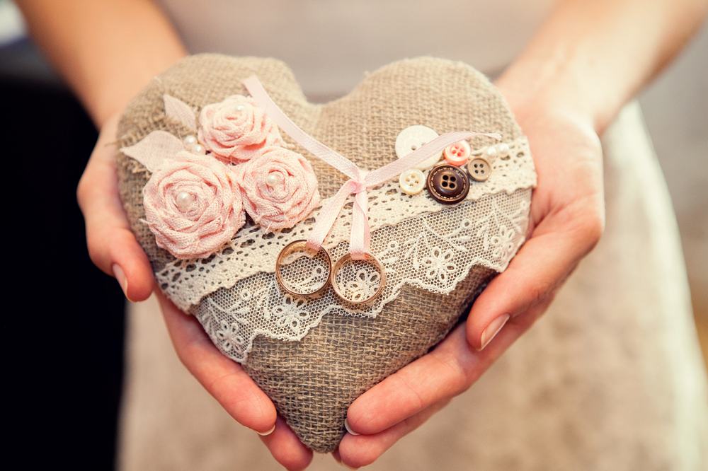 rustic wedding pillow