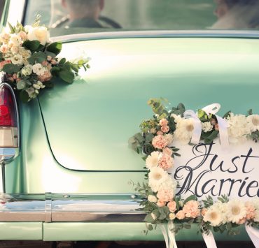 vintage wedding car
