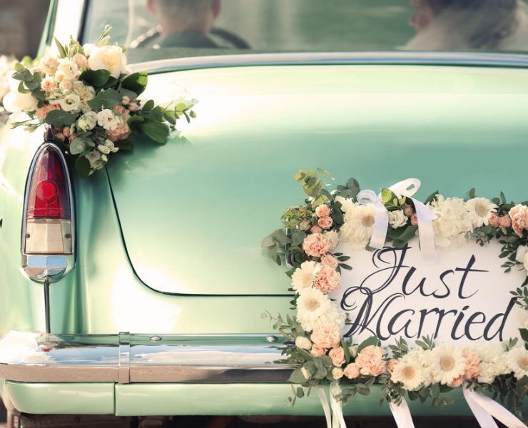 vintage wedding car