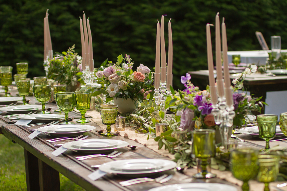 candle centerpieces at a wedding reception