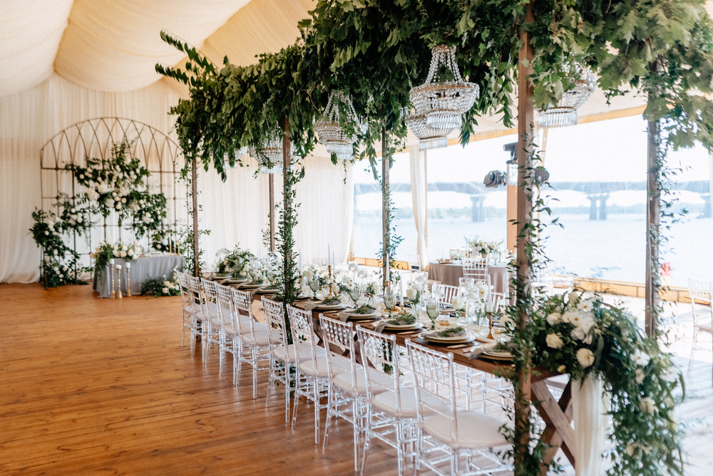 hanging floral installation