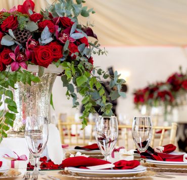 an impressive floral centerpiece at wedding