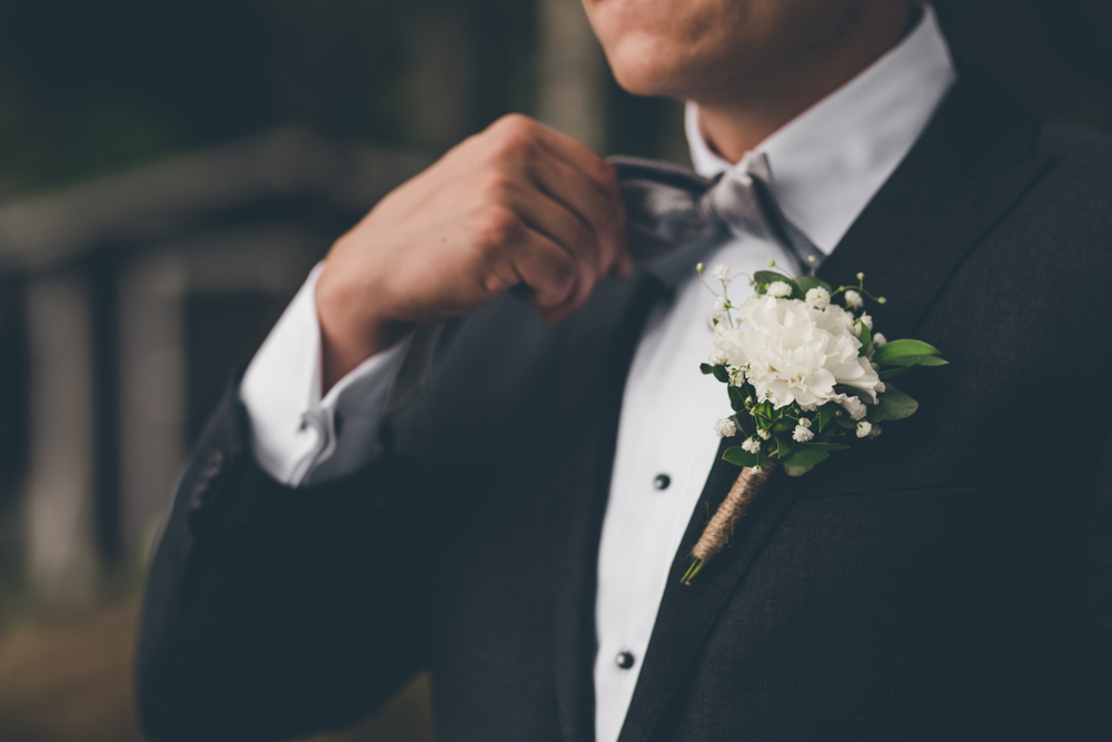 a groom in a tuxedo