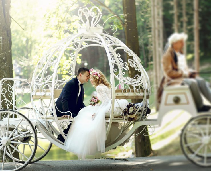 a cinderella-style wedding carriage