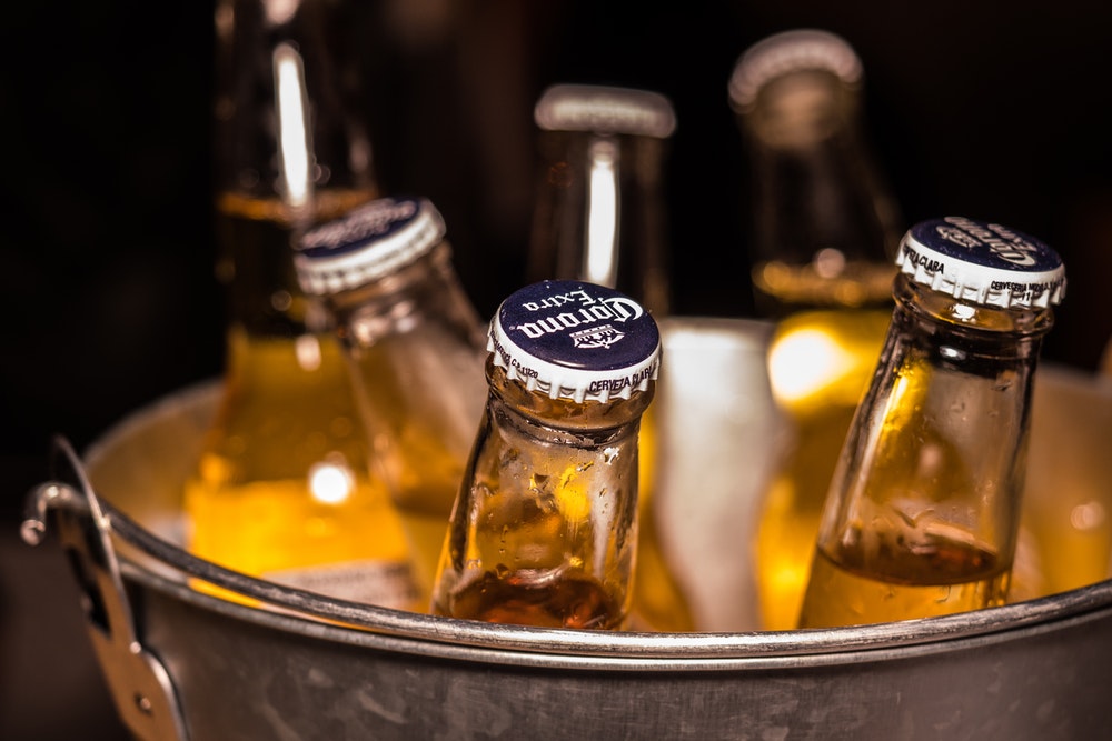 beer bottles in a bucket