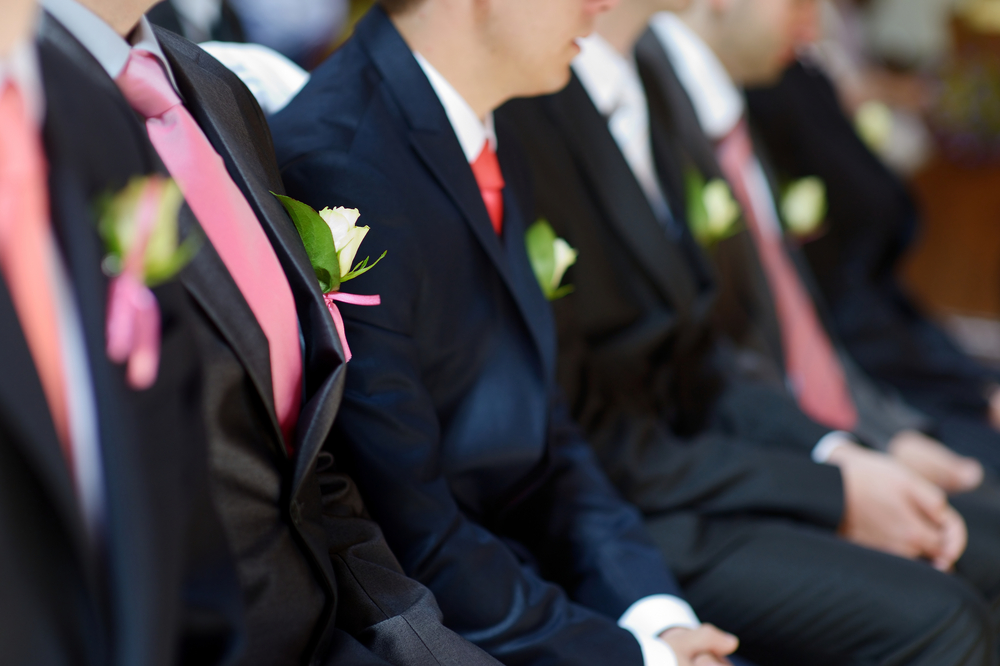 groomsmen sitting