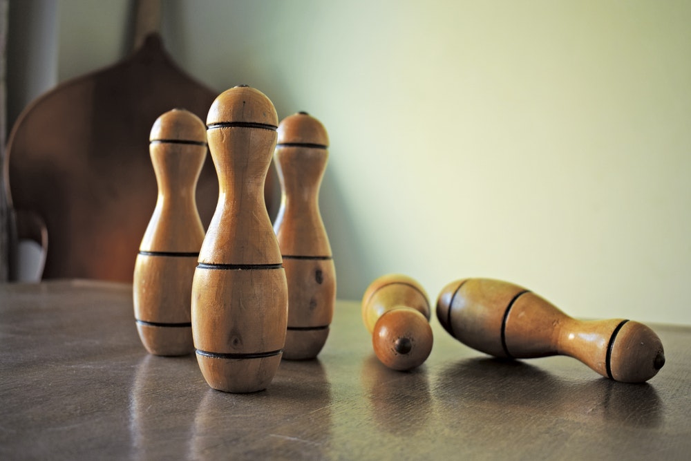 bowling pins made from wood