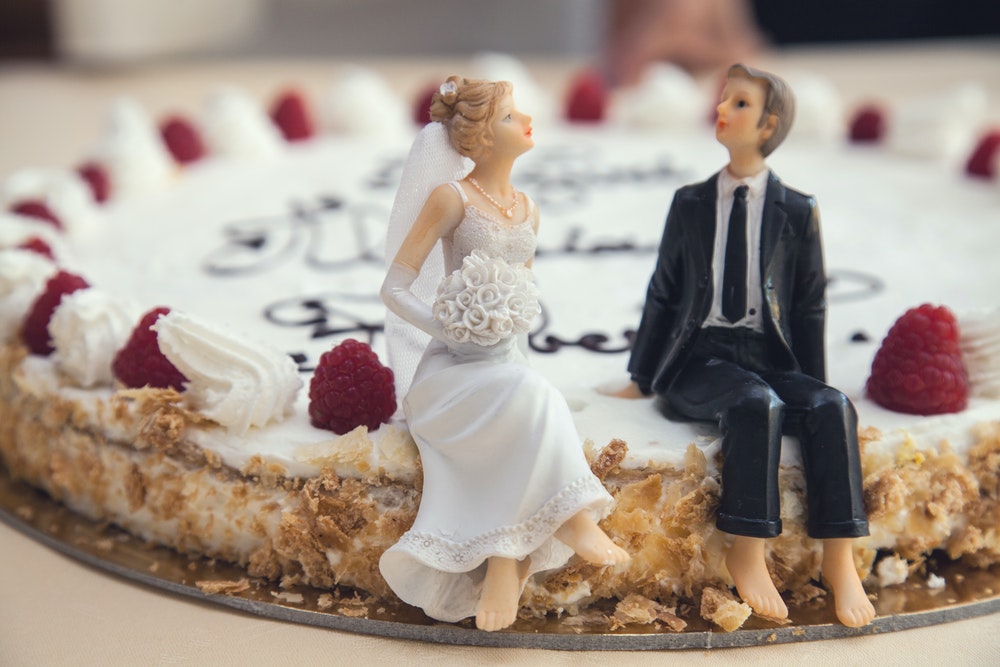 husband and wife wedding cake topper