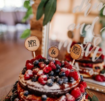 wedding cake with berries