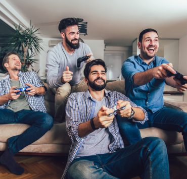 friends having fun while playing a game