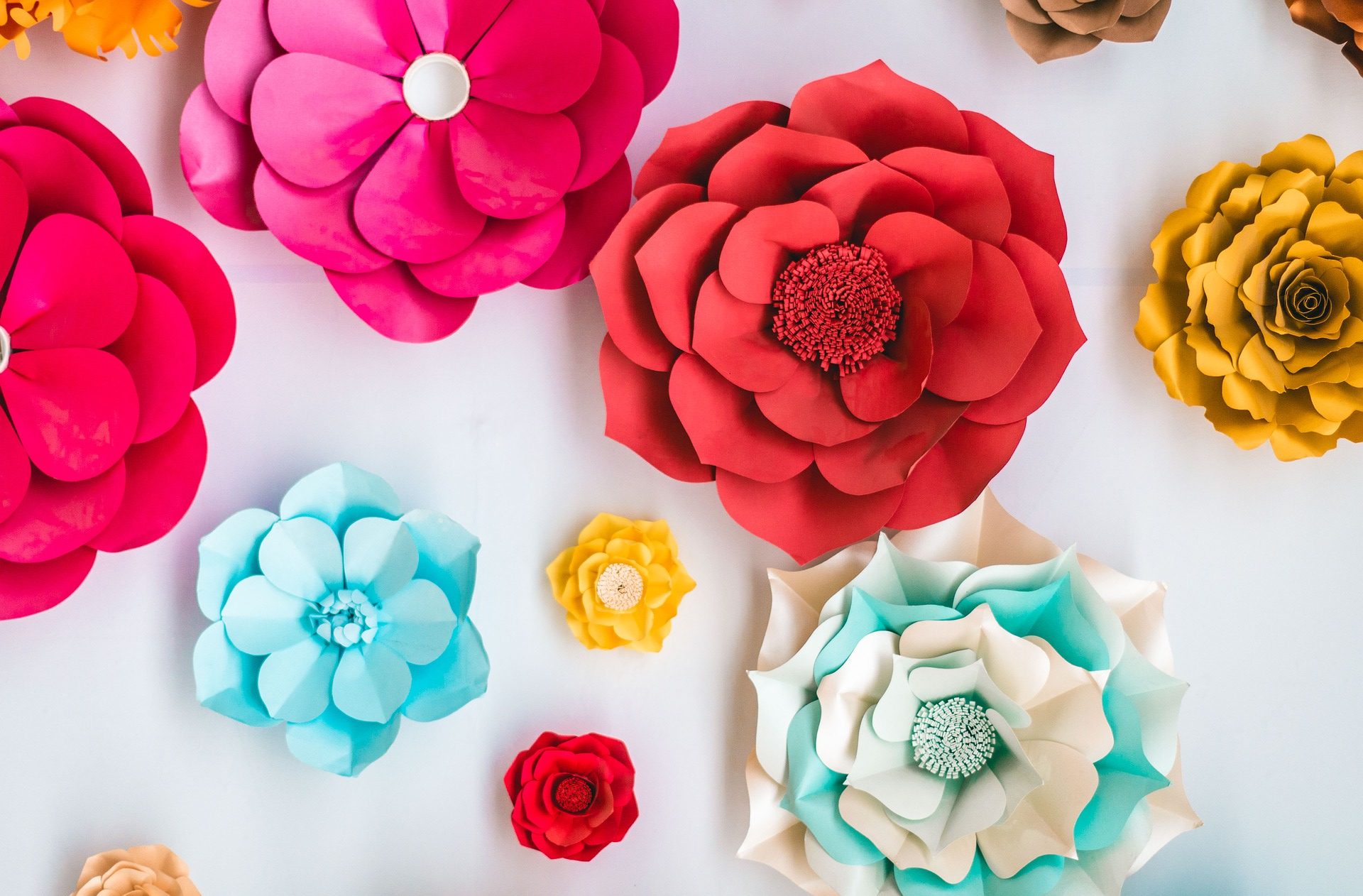colorful origami flowers