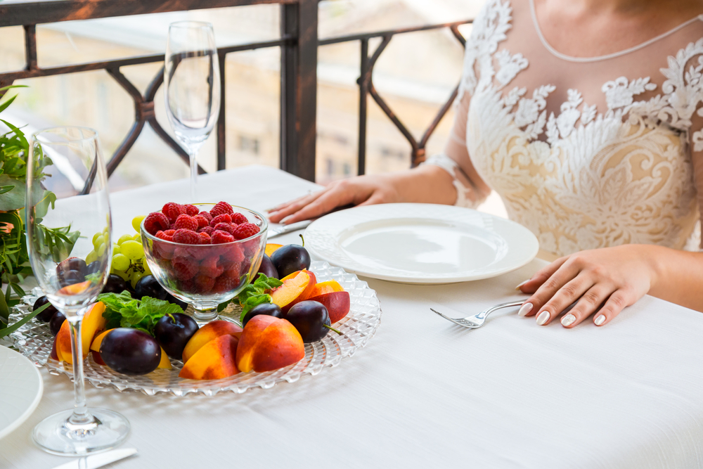 fruits served for the bride at a table
