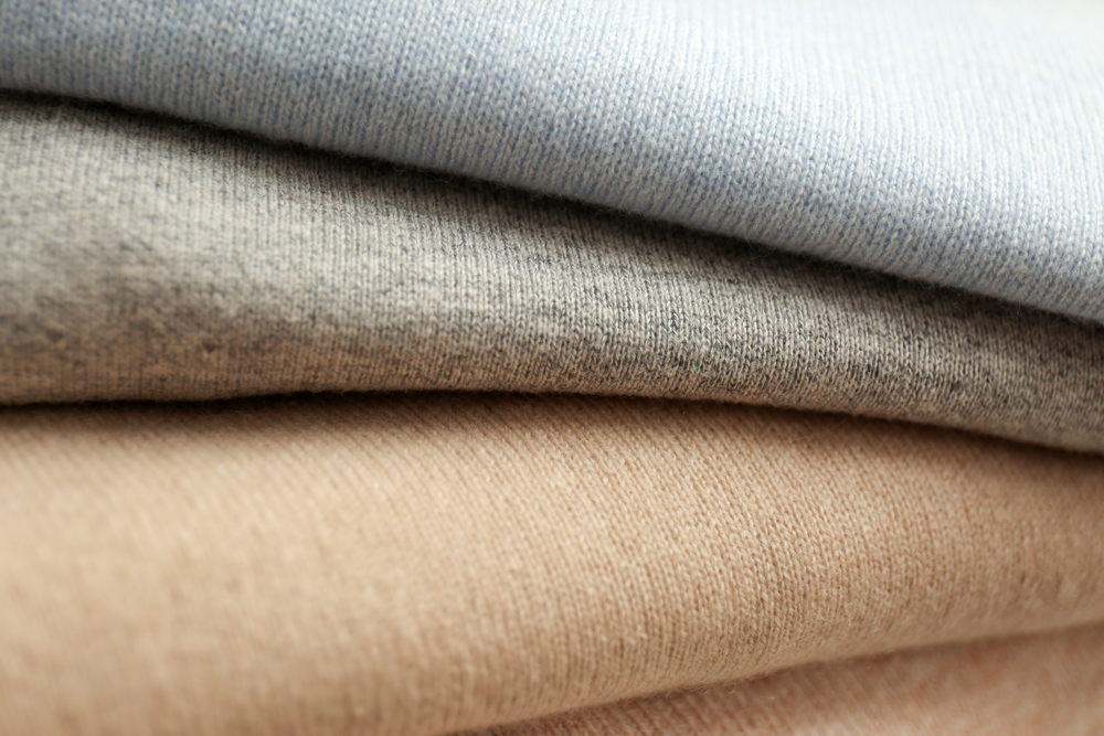 stack of cashmere fabric