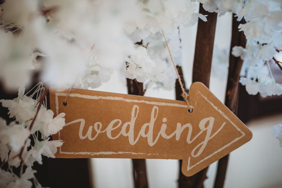 reused wedding signage