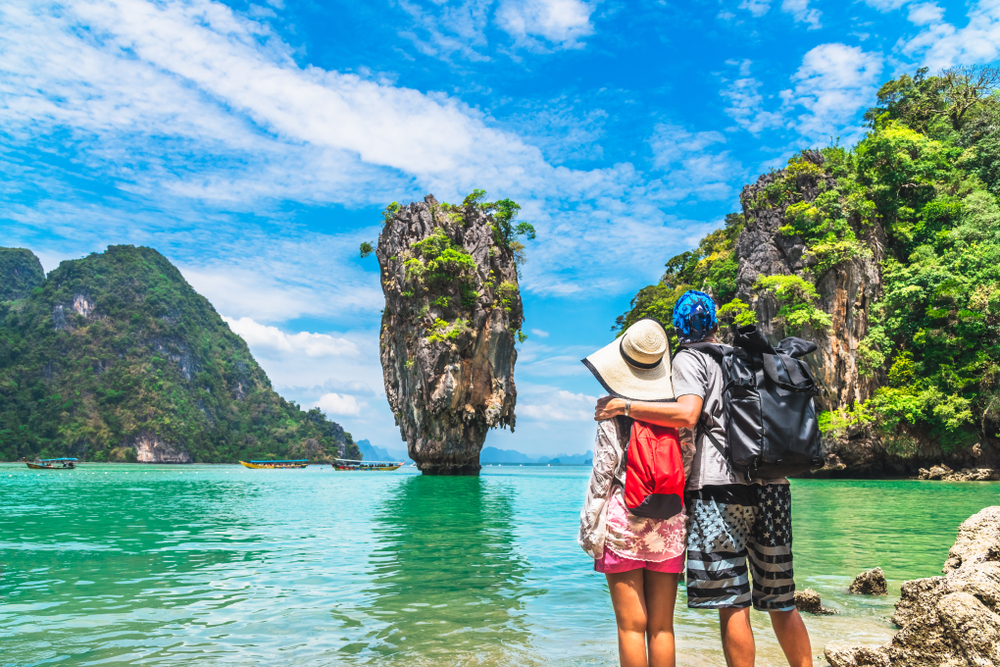 a traveling couple on Phuket Island