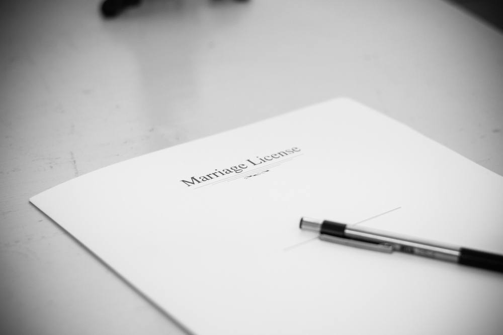 marriage license form