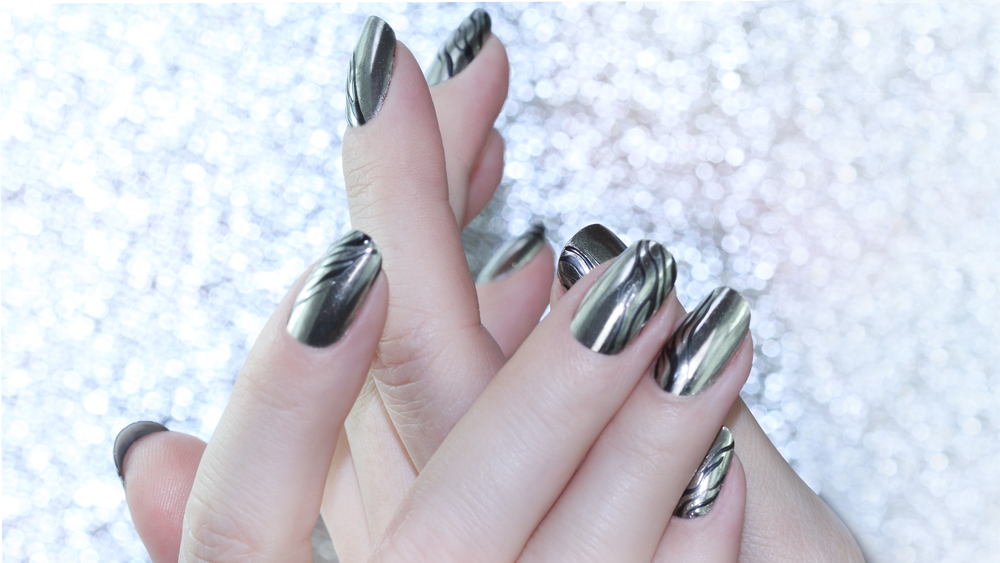 metallic shine nail art