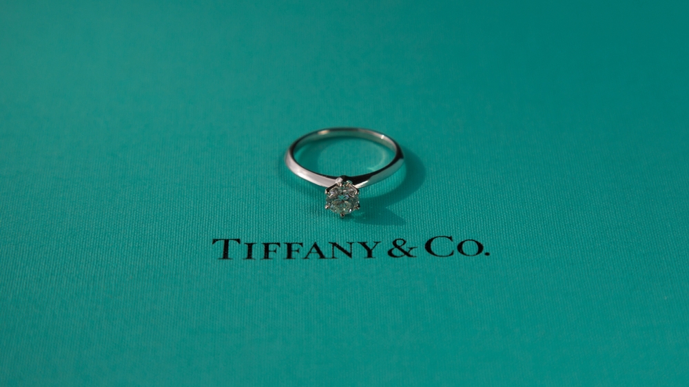 Tiffany & Co. solitaire six-prong setting diamond ring