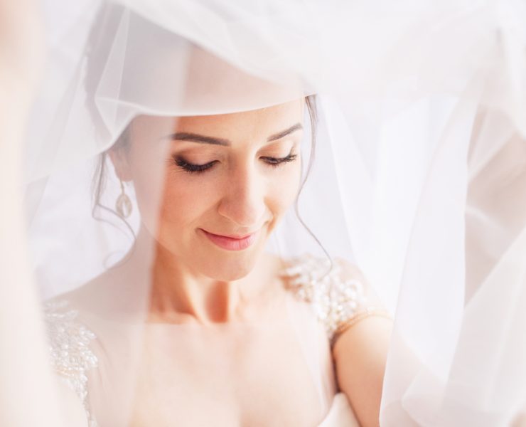 a bride wearing a veil