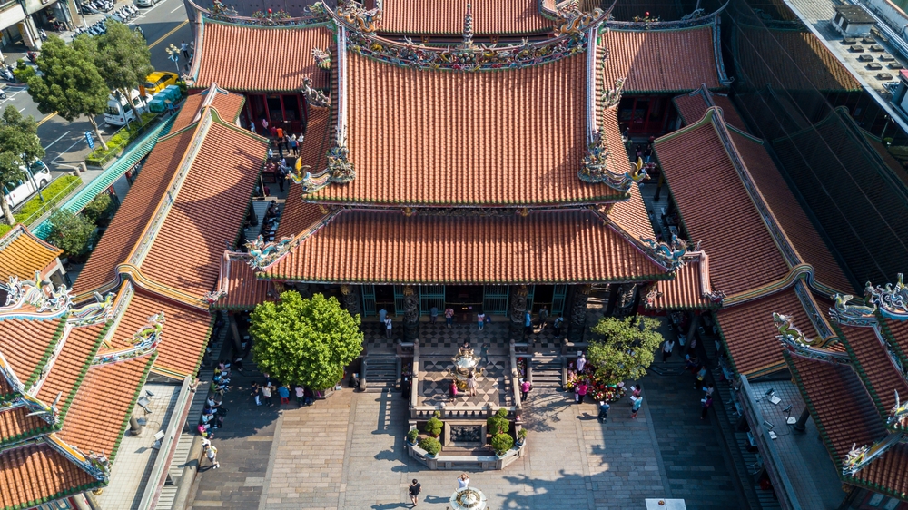 Aerial view Longshan Temple, Taiwan
