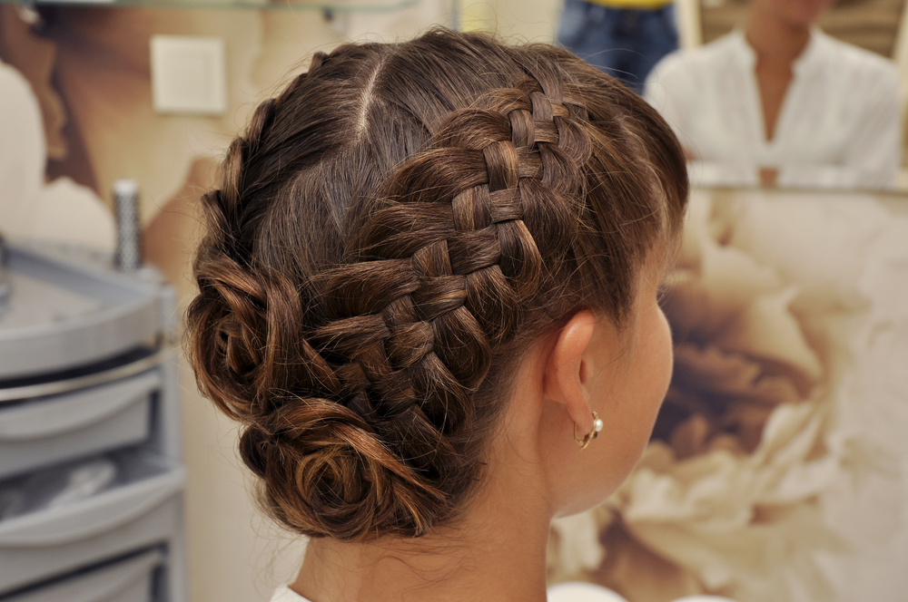 Braided Updo on bride