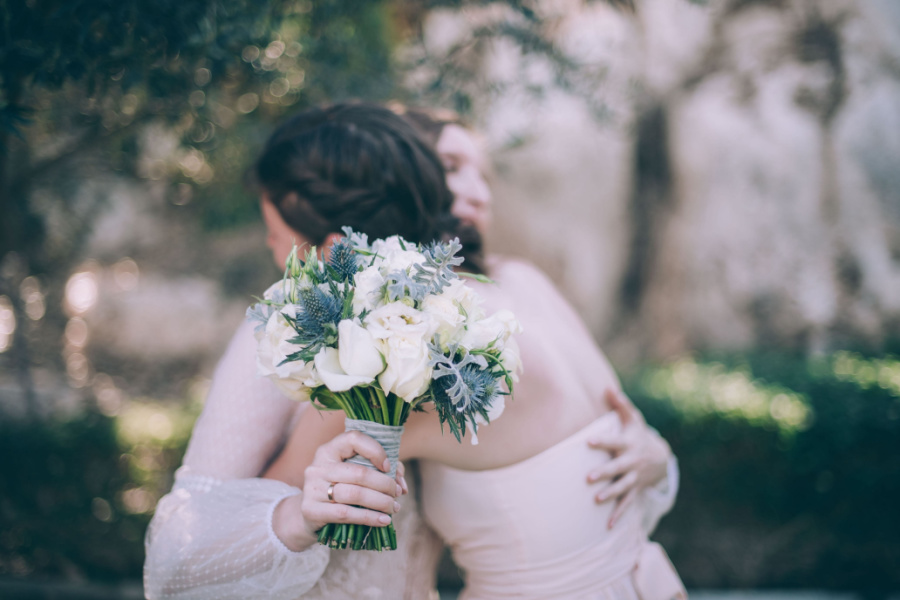mother giving away her daughter during the wedding