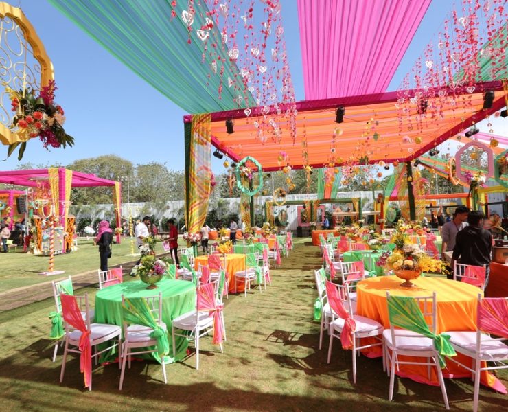 colorful wedding venue