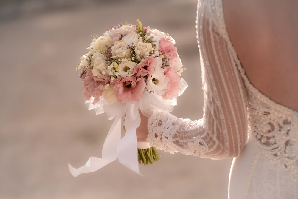 bride holding her wedding bouquet
