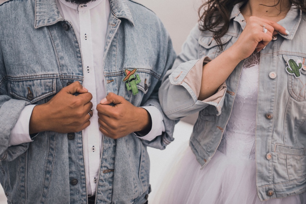 denim attire for civil wedding
