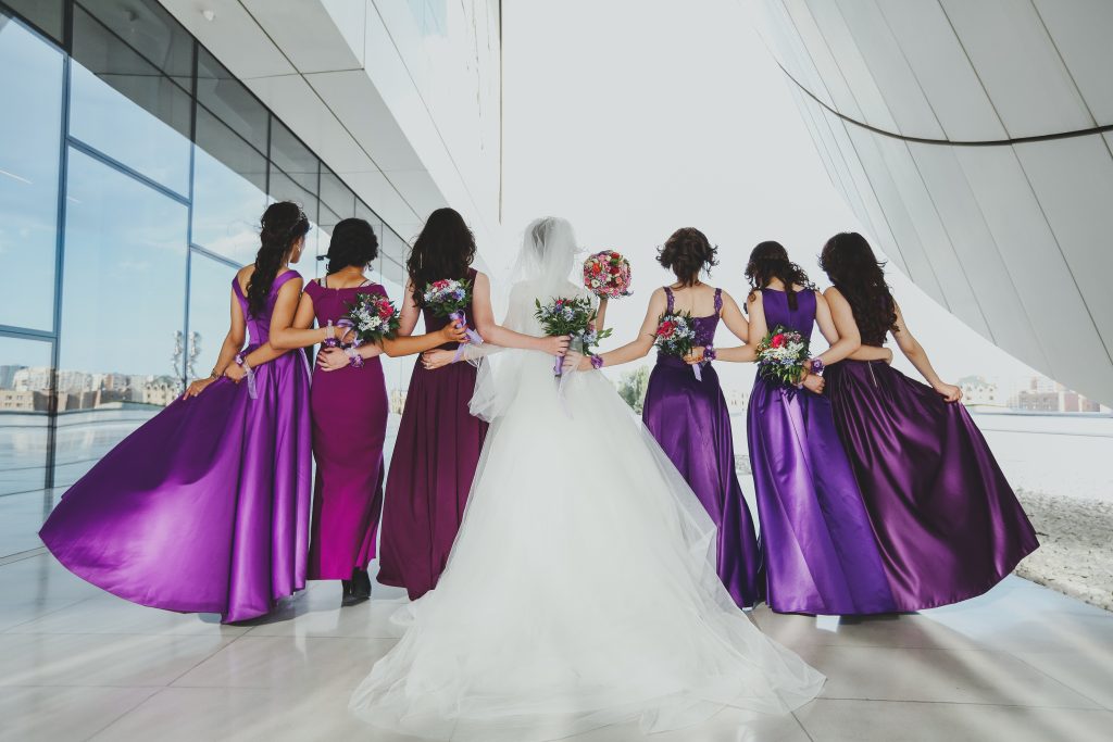bride and her bridesmaids