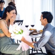 a man proposing to a lady