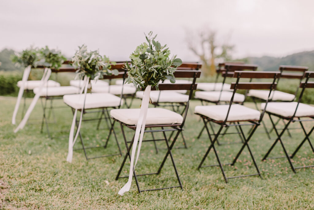 wedding set up on an outdoor setting