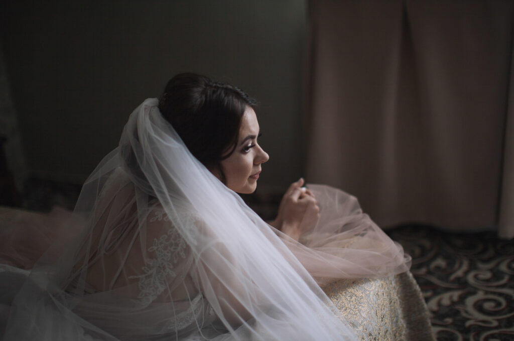 a bride wearing a veil
