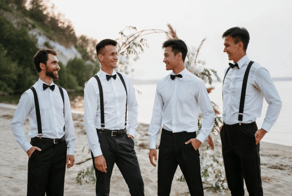 the best men talking before the wedding.